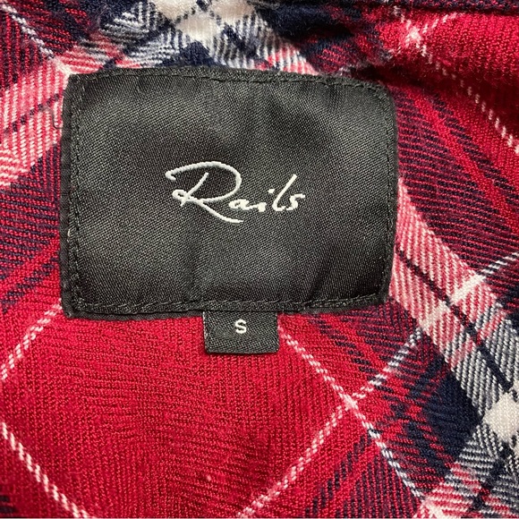 Rails Hunter Button-Front Shirt in Crimson Navy - Picture 7 of 11